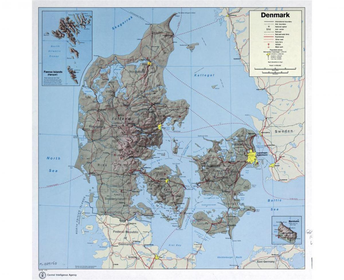 меѓународниот аеродром во данска мапа