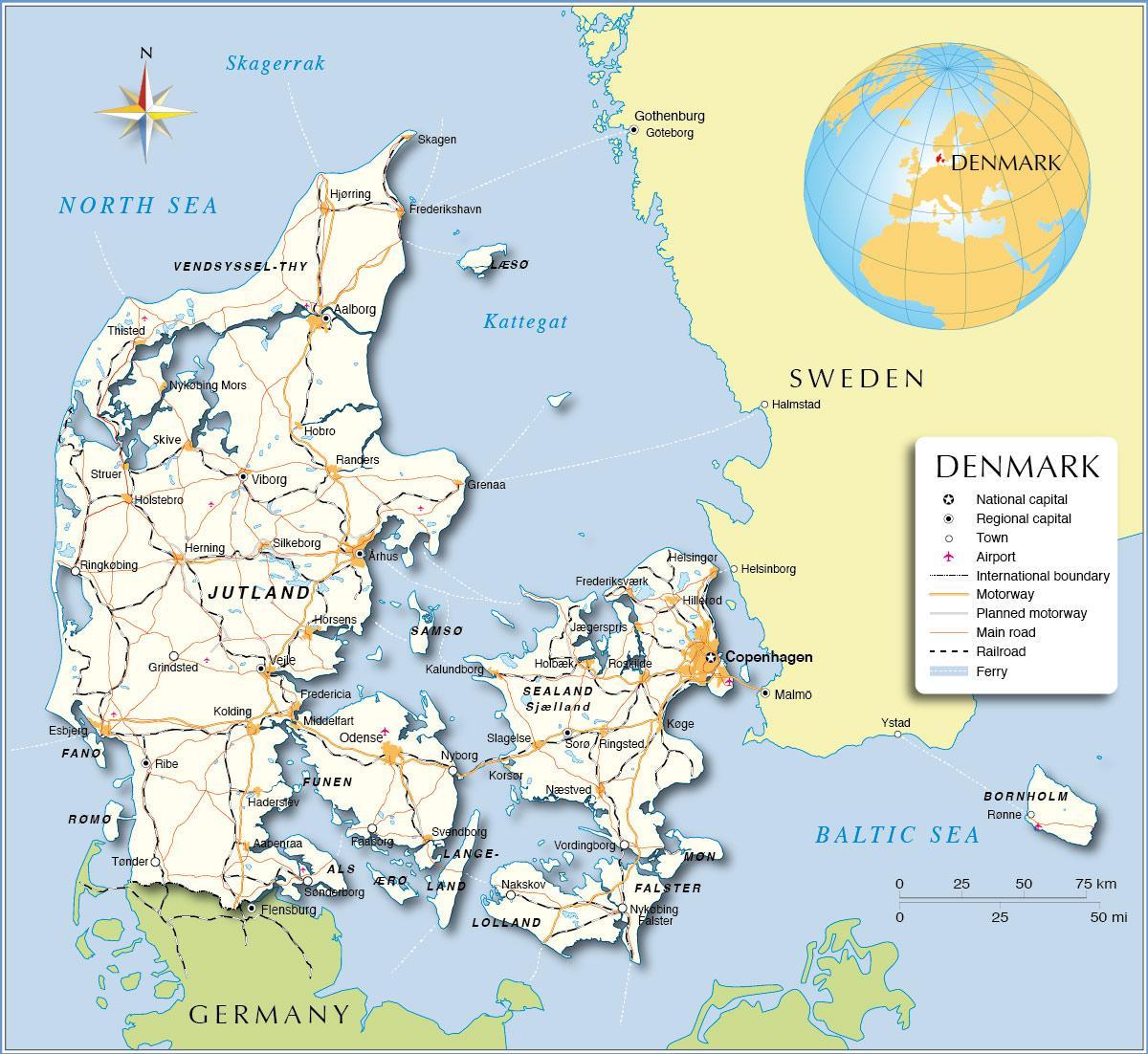 мапата над данска