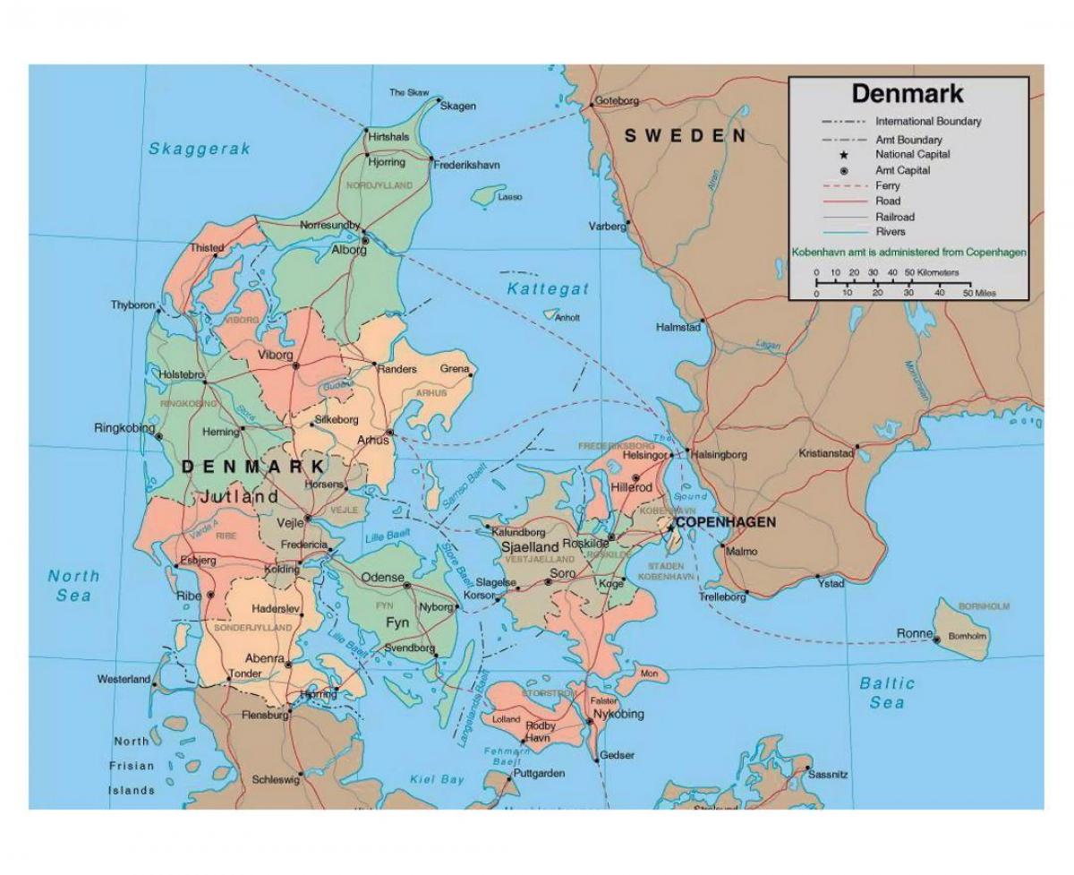детална карта на данска