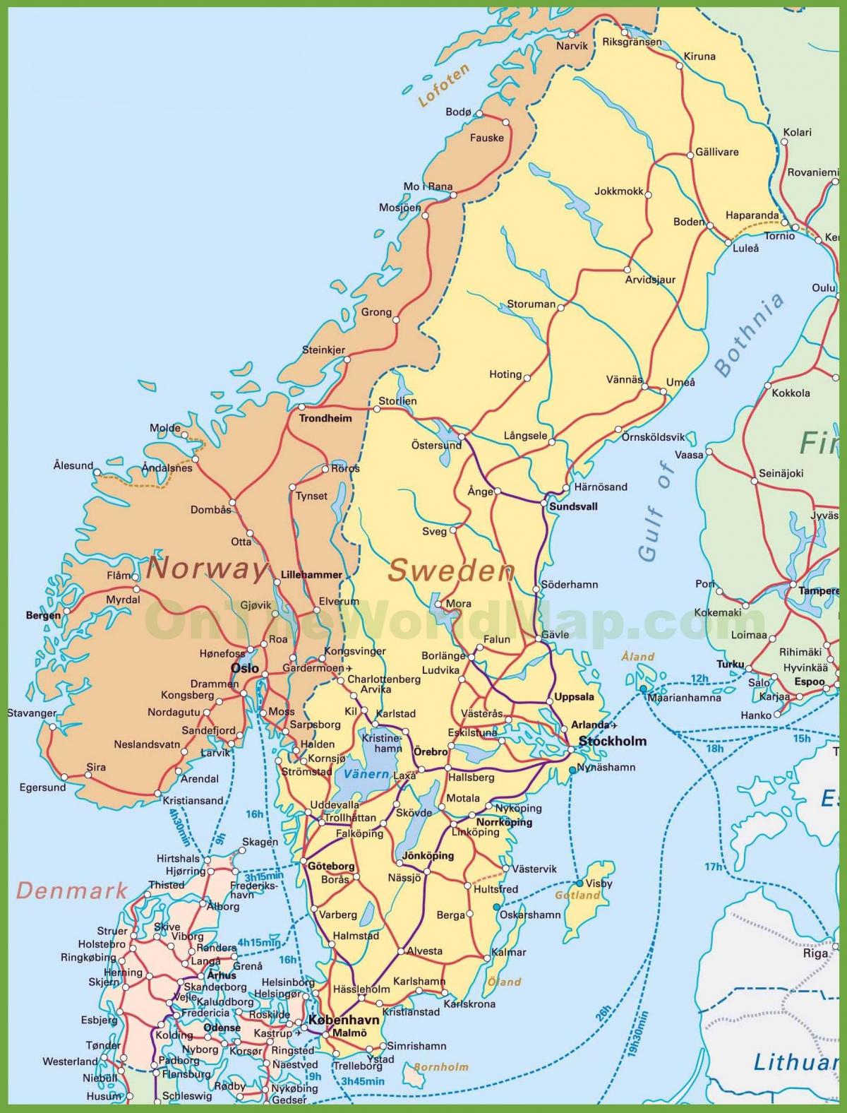 карта на данска и норвешка