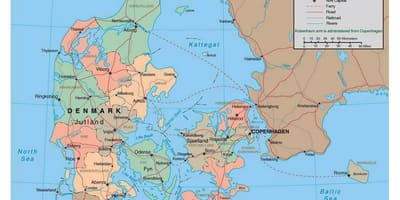 Детална карта на данска
