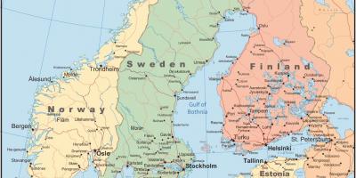 Карта на данска и околните земји